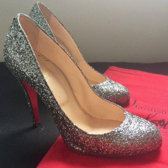 Christian Louboutin Ron Ron 100 Glitter Pumps - Picture 1 of 7